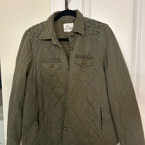 Others Follow Quilted Utility Jacket in Olive
